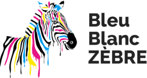Logo Bleu blanc zebre